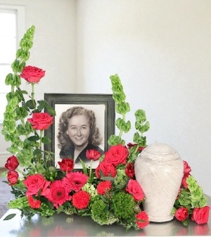 Tender Memorial Cremation Flowers   (urn/frame not included) 