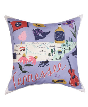 Tennessee Map Pillow Powell Florist Gift Item