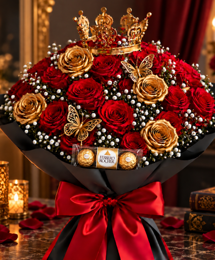 Th Crowned Queen Bouquet Call Us for Faster Service & Daily Specials: (915) 303-8500 Text Us to Order Anytime: (915) 505-3708 Your trusted source for Flowers & Delivery in El Paso TX 