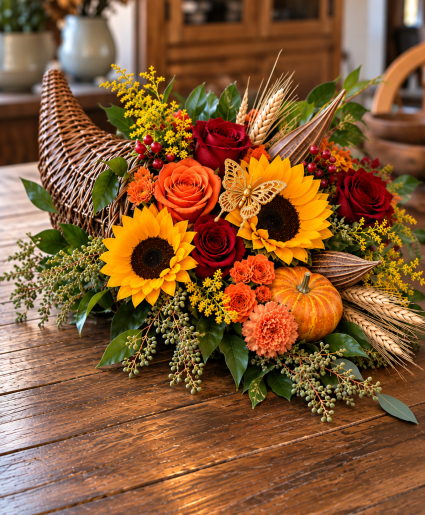 Thankful Cornucopia Call Us for Faster Service & Daily Specials: (915) 303-8500 Text Us to Order Anytime: (915) 505-3708 Your trusted source for Flowers & Delivery in El Paso TX 