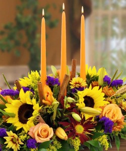 Thanksgiving Autumn Grace Candle Centerpiece