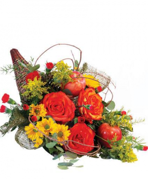 Thanksgiving Centerpiece or Cornucopia  Fresh Flower