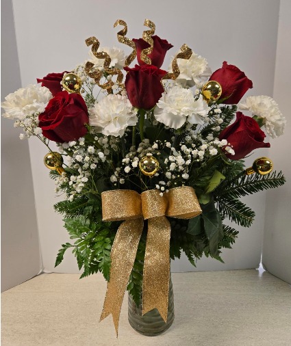 SOLD OUT--The Christmas Rose  NFS-C7 Glass vase