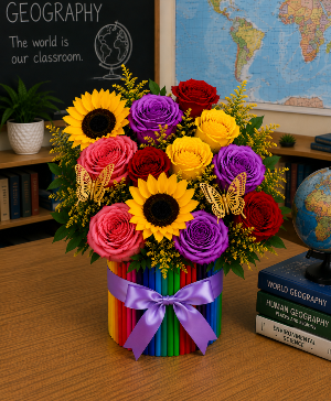 The Colorful Classroom Bouquet Call Us for Faster Service & Daily Specials: (915) 303-8500 Text Us to Order Anytime: (915) 505-3708 Your trusted source for Flowers & Delivery in El Paso TX 
