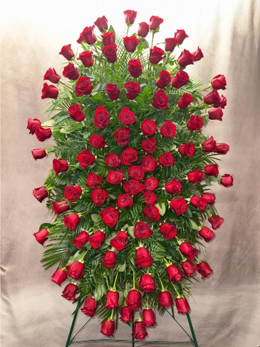 The Crimson Legacy Standing Spray in Cleveland, TX | EASY STREET FLORIST