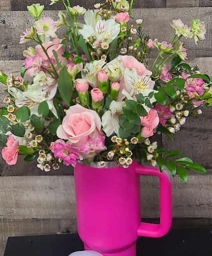 The "Danley" Tumbler  Beautiful Valentine theme flowers in tumbler. They are sure to love this one! 