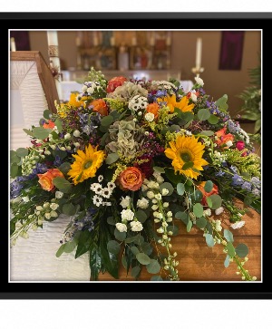 The Enchanted Garden Casket Spray