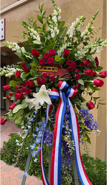 The Firemans Tribute Spray  in Irvine, CA | Faith And Blooms by Lily Fiore