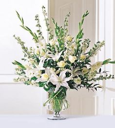 Traditional Sympathy Bouquet Vase Arrangement