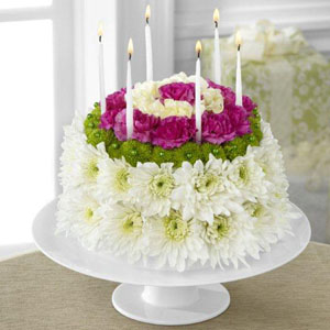 Wonderful Wishes Floral Cake Floral Arrangement