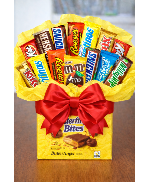 The Golden Crunch Deluxe Candy Bouquet Call Us for Faster Service & Daily Specials: (915) 303-8500 Text Us to Order Anytime: (915) 505-3708 Your trusted source for Flowers & Delivery in El Paso TX