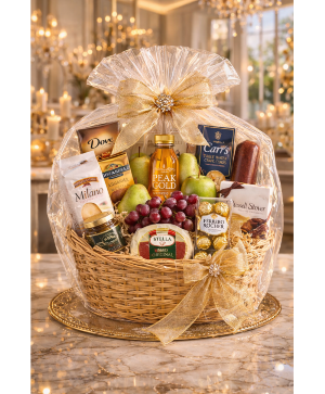 The Golden Indulgence Basket  Call Us for Faster Service & Daily Specials: (915) 303-8500 Text Us to Order Anytime: (915) 505-3708 Your trusted source for Flowers & Delivery in El Paso TX
