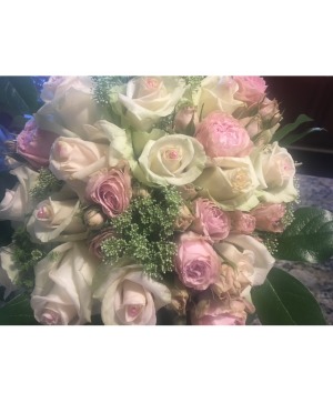 The Heirloom Bride with Pink Roses  Bouquet 