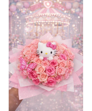 The Hello Kitty Pink Fantasy Bouquet Call Us for Faster Service & Daily Specials: (915) 303-8500 Text Us to Order Anytime: (915) 505-3708 Your trusted source for Flowers & Delivery in El Paso TX