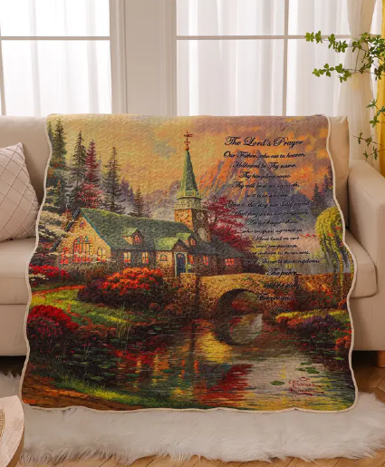 THE LORDS PRAYER QUILTED THROW 