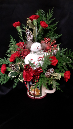The love of Snowmen mug arrangement