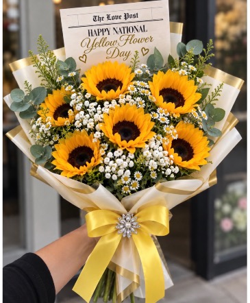 The Love Post – Golden Sunshine Bouquet Love and romance , yellow flower day September 21st in Kissimmee, FL | Blooms To You