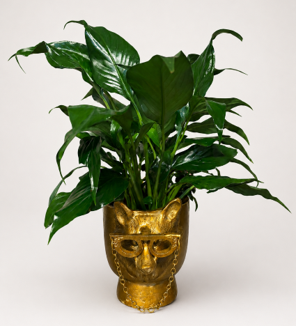 The Luxe Panther Peace Lily Planter 
