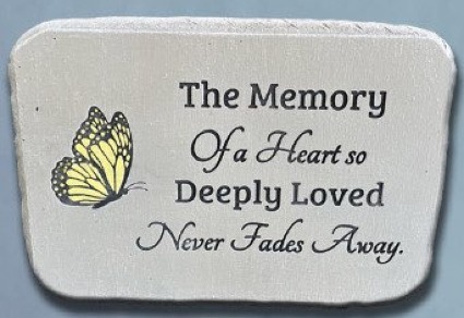 The Memory Of a Heart so Deeply Loved Concrete Stepping Stone, 10" x 15", With Easel