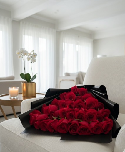 The Midnight Crimson Bouquet Bouquet - Red Roses
