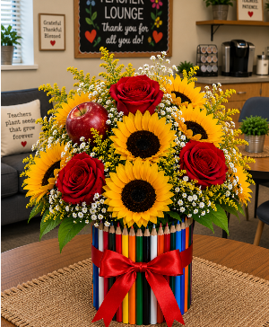 The Pencil & Petals Bouquet Call Us for Faster Service & Daily Specials: (915) 303-8500 Text Us to Order Anytime: (915) 505-3708 Your trusted source for Flowers & Delivery in El Paso TX 