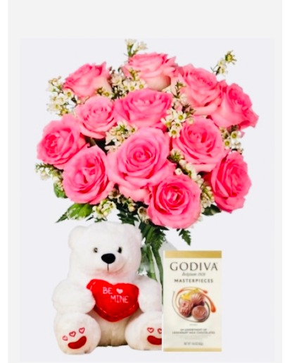 THE PINK PACKAGE  VALENTINE'S DAY ARRANGEMENT 