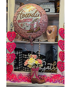 "The Saylor" Boot-iful Bouquet with Mylar Balloon 