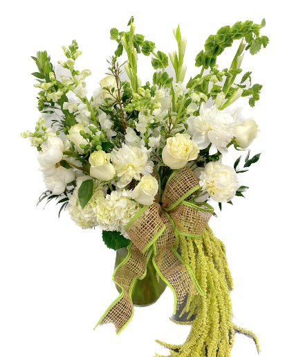 The White Peony  Vase Arrangement