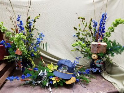 Themed Funeral arrangements Sympathy arrangement and 2 companion pieces