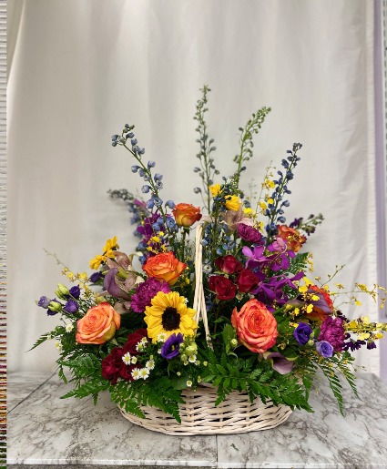 They Brightened our Lives! sympathy basket