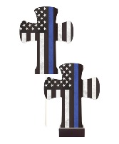 "Thin Blue Line" Pedestal Cross 25516 