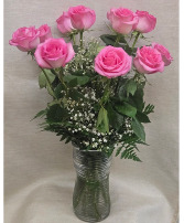 Think Pink Roses Breast Cancer Awareness Arrangement