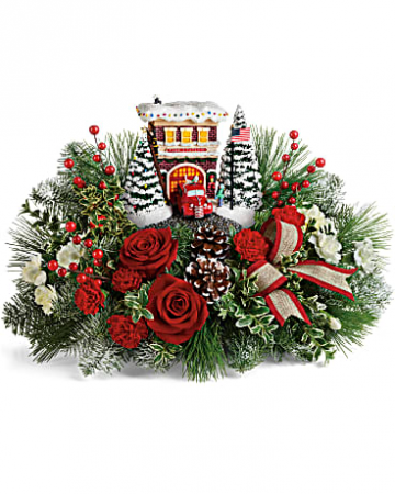 Thomas Kinkade's Festive Fire Station 