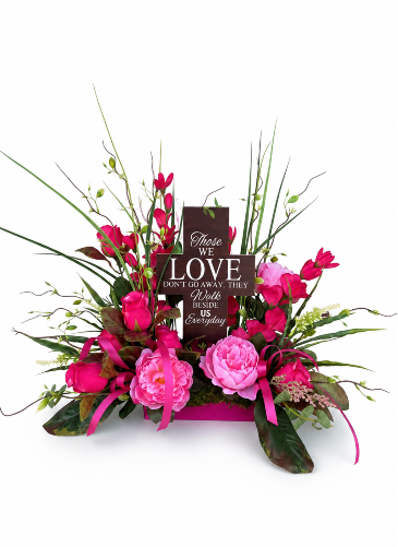 Those We Love Cross Tribute SS-102 Sympathy Silk Arrangement in Cleveland, TX | EASY STREET FLORIST