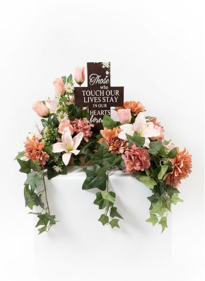 Those Who Touch Our Lives Cross Tribute SS-104 Sympathy Silk Arrangement