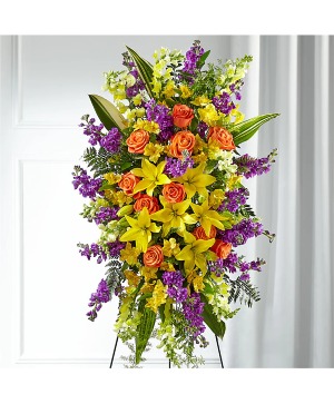 THOUGHTFUL PRAYERS STANDING SPRAY sympathy arrangements