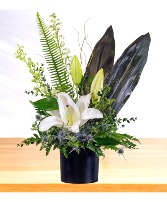 Restful: Green, Blue and White Vase Arrangement
