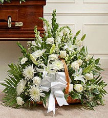 Thoughts and Prayers in White Fireside Basket