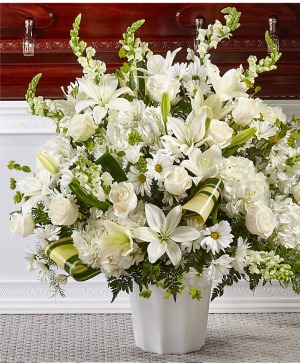 Thoughts of Tranquility Floor Basket sympathy arrangements