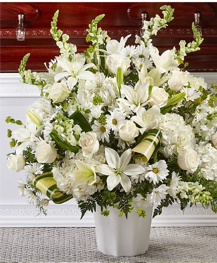 Thoughts of Tranquility Floor Basket sympathy arrangements