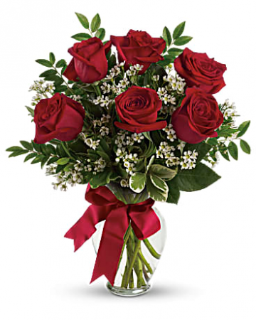 Thoughts of You with 6 Red Roses Bouquet
