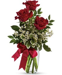 Thoughts of You Bouquet with Red Roses vase