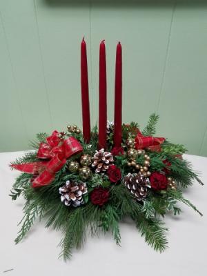 Three Candled Centerpice Holiday