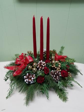 Three Candled Centerpice Holiday