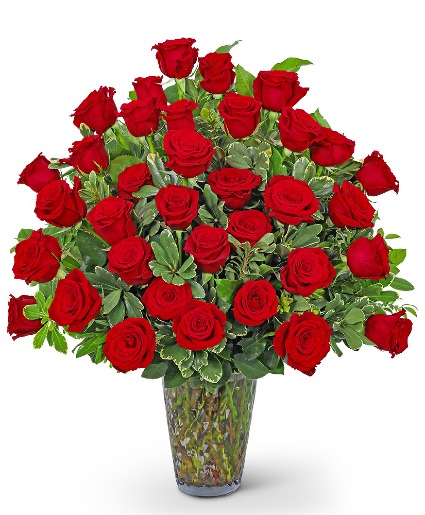 Three Dozen Elegant Red Roses Floral Arrangement