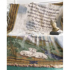 Throw Psalm 23  with Lambs (50"x 60" ) (AF) 