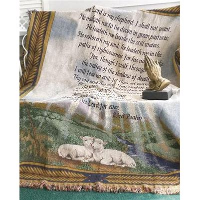 Throw Psalm 23  with Lambs (50"x 60" ) (AF) 