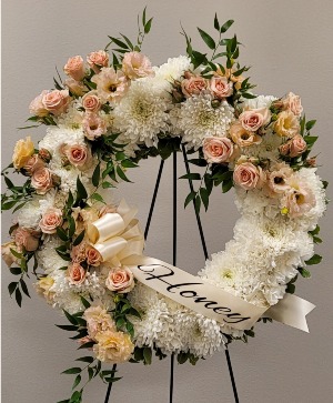 Tickled Peach Custom Wreath (Personal items not included)