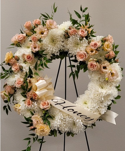 Tickled Peach Custom Wreath (Personal items not included)