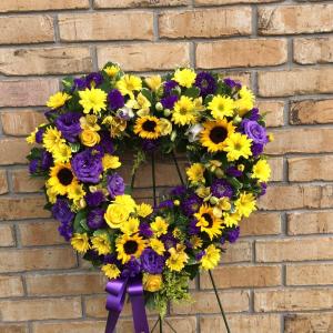 Tiger Fan's Heart Wreath Sympathy